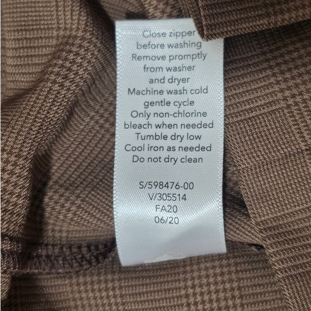 Athleta brown houndstooth plaid skyline II belted dress casual pants - 0 - Picture 4 of 6